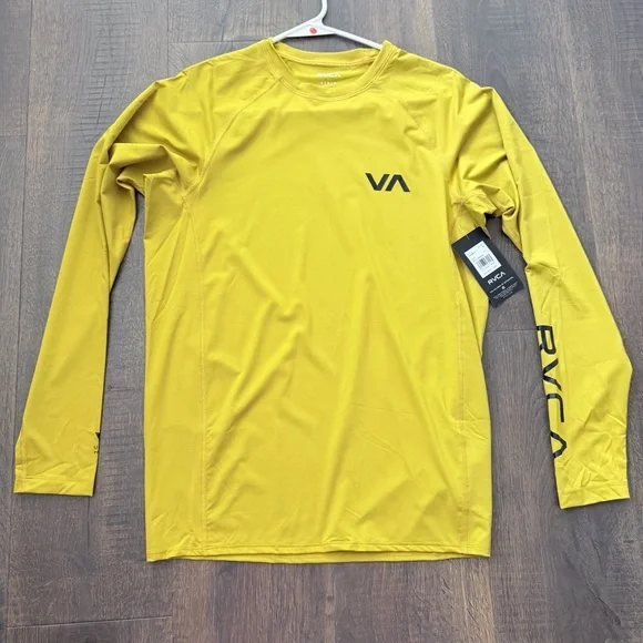 NWT RVCA LS Rashguard | Gold | Large - Picture 5 of 5